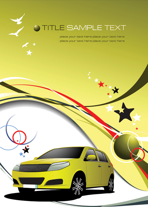 free vector Vector lines and dynamic vehicle
